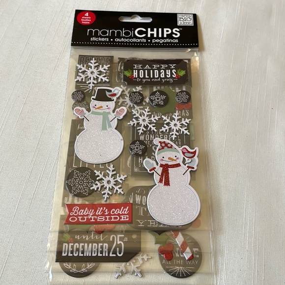 Mambi Chips Holiday Christmas Themed Stickers Me & My Big Ideas new - Picture 1 of 8